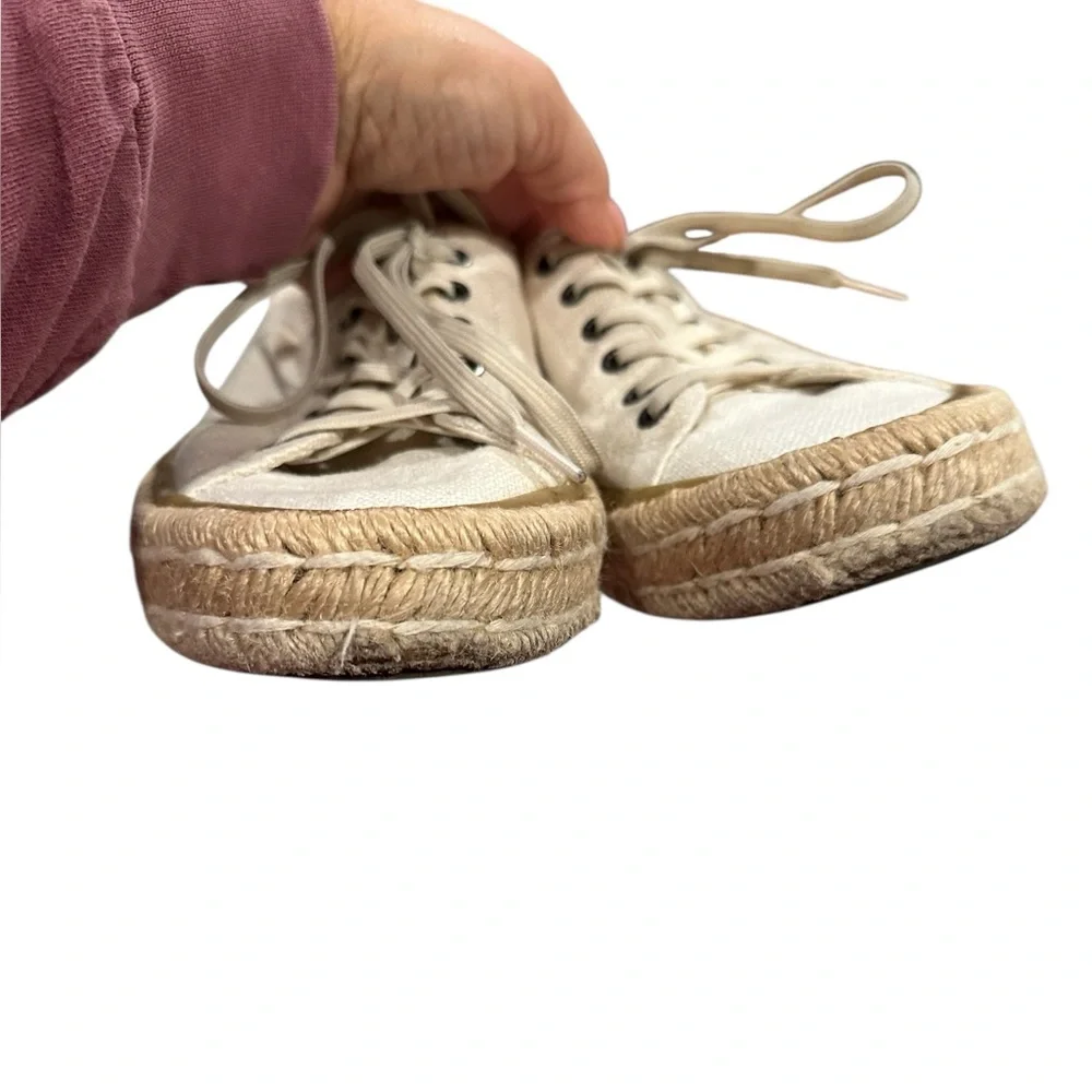 SeaVees Lace-up Coronado Natural Slub Linen Cream Espadrille Casual Sneakers 8